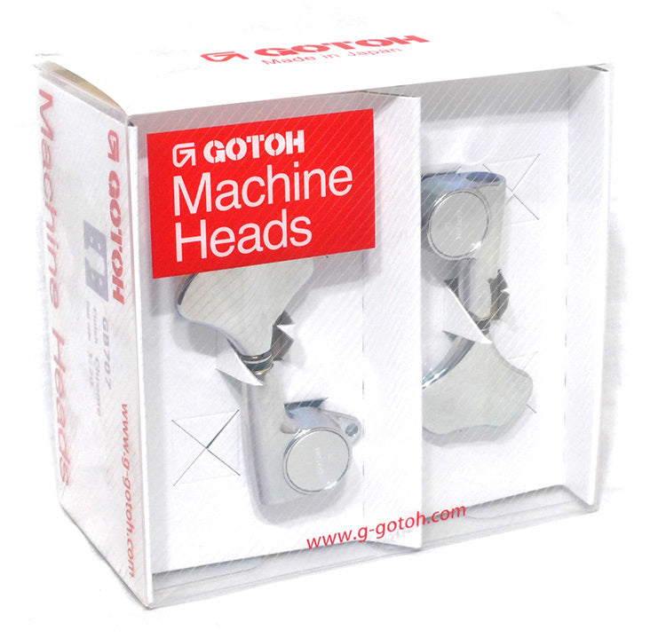 Gotoh GB707 Series Electric Bass Guitar Tuning Machines in Chrome Finish (4-inline)