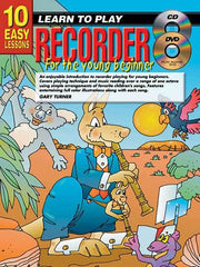 10 Easy Lessons Learn To Play Recorder for The Young Beginner Book/CD/DVD