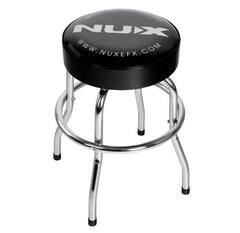 NuX Branded Bar Stool In Chrome With Black Padded Top perfect Gift Item!