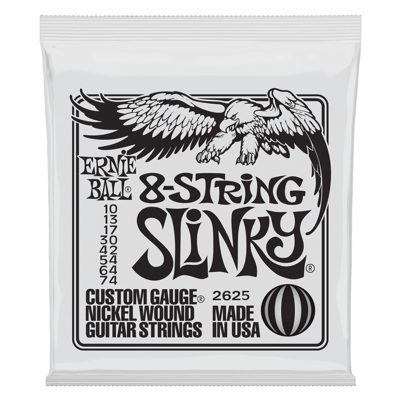 Ernie Ball Slinky Nickel Wound Electric Guitar 8-String 10-74 Gauge