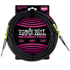 Ernie Ball 6 Meters Straight / Straight Instrument Cable, Black