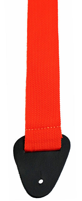 Perris 2" Poly Pro Orange Guitar Strap with Leather ends