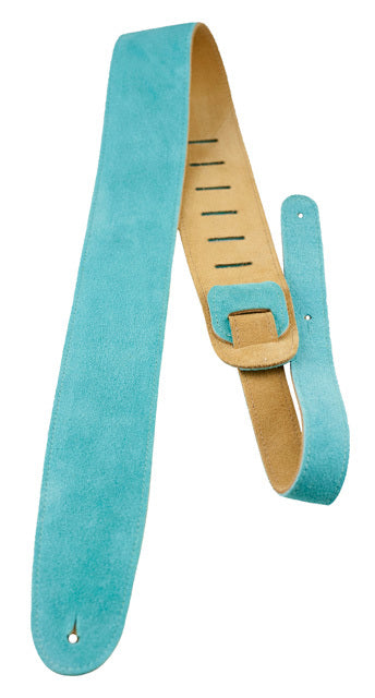 Perris 2.5" Soft Suede Guitar Strap in Teal with Premium backing