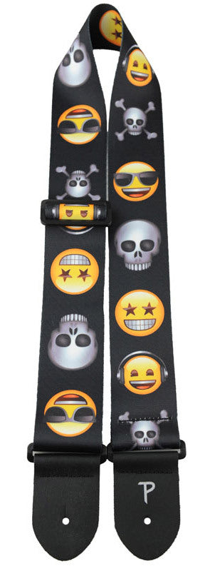 Perris 2.5" Polyester "Emoji Skulls And Friends" Licensed Guitar Strap