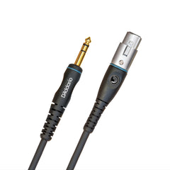 D'Addario Custom Series Microphone Cable, XLR Female to 1/4 Inch, 10 feet