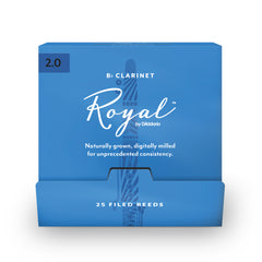 Royal by D'Addario Bb Clarinet Reeds, #2.0, 25-Count Single Reeds