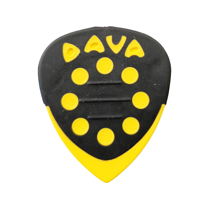 6 x Dava Guitar Picks Delrin Grip Tips in Yellow