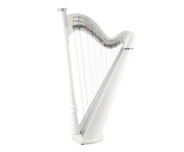 Braidwood Pillar Harp - 27 String White/Silver Board