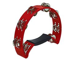 Maxtone Tambourine - Half Moon Shape - Red
