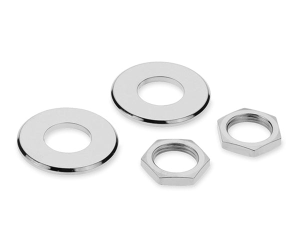 Schaller Straplock Nut/Washer Kit (4pc) Chrome