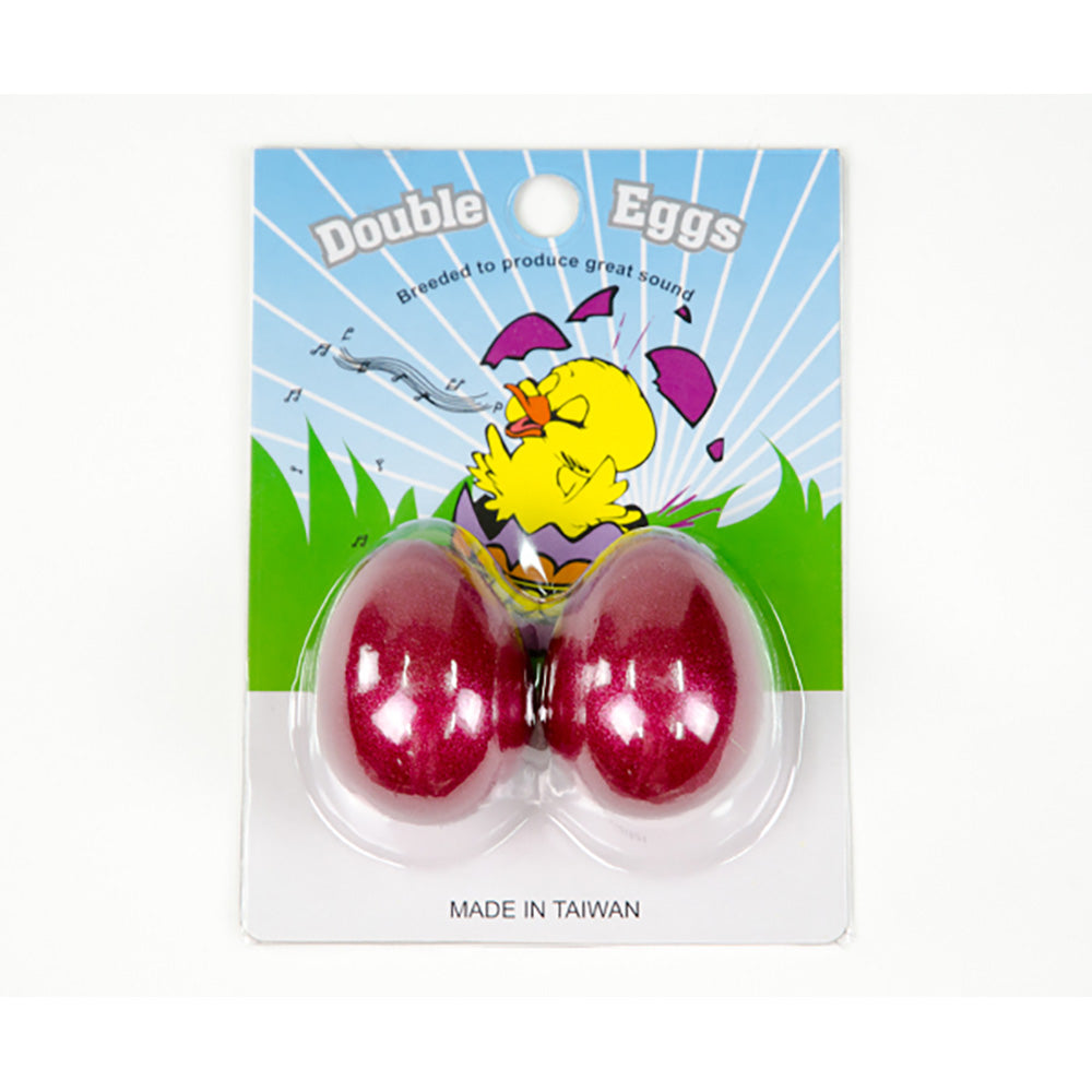 Egg Shakers Double Eggs on Card (Pair) Wine Red