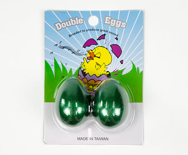Egg Shakers Double Eggs on Card (Pair) Green