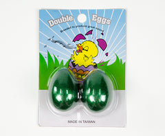 Egg Shakers Double Eggs on Card (Pair) Green