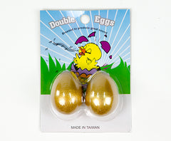 Egg Shakers Double Eggs on Card (Pair) Gold
