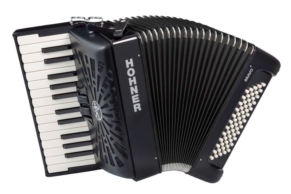 Hohner Bravo II 60, Silent Key, Black