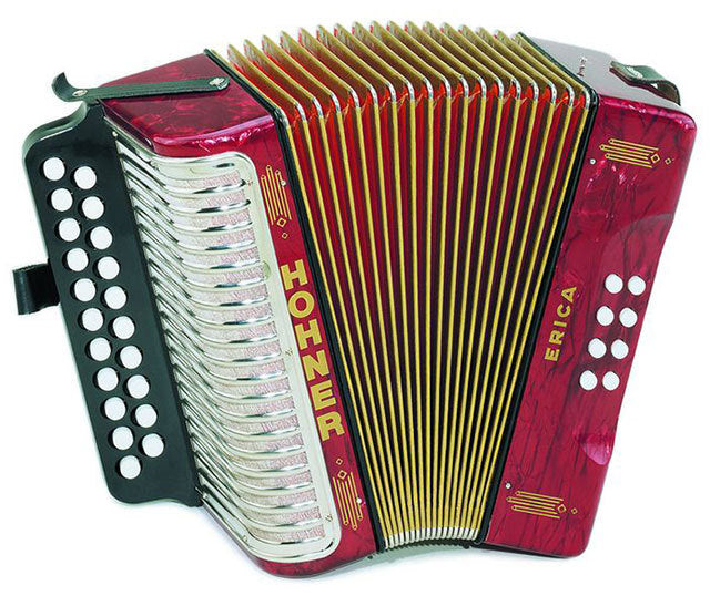 Hohner Erica Model D/G Diatonic Accordion in Red