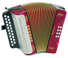 Hohner Erica Model D/G Diatonic Accordion in Red