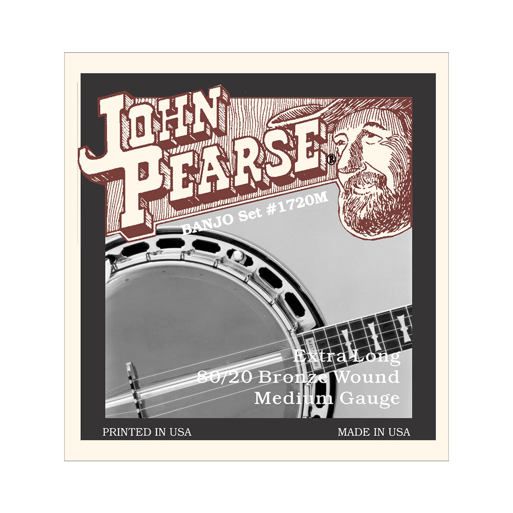 John Pearse 1720M 80/20 Bronze 5-String Banjo Set (10-23)