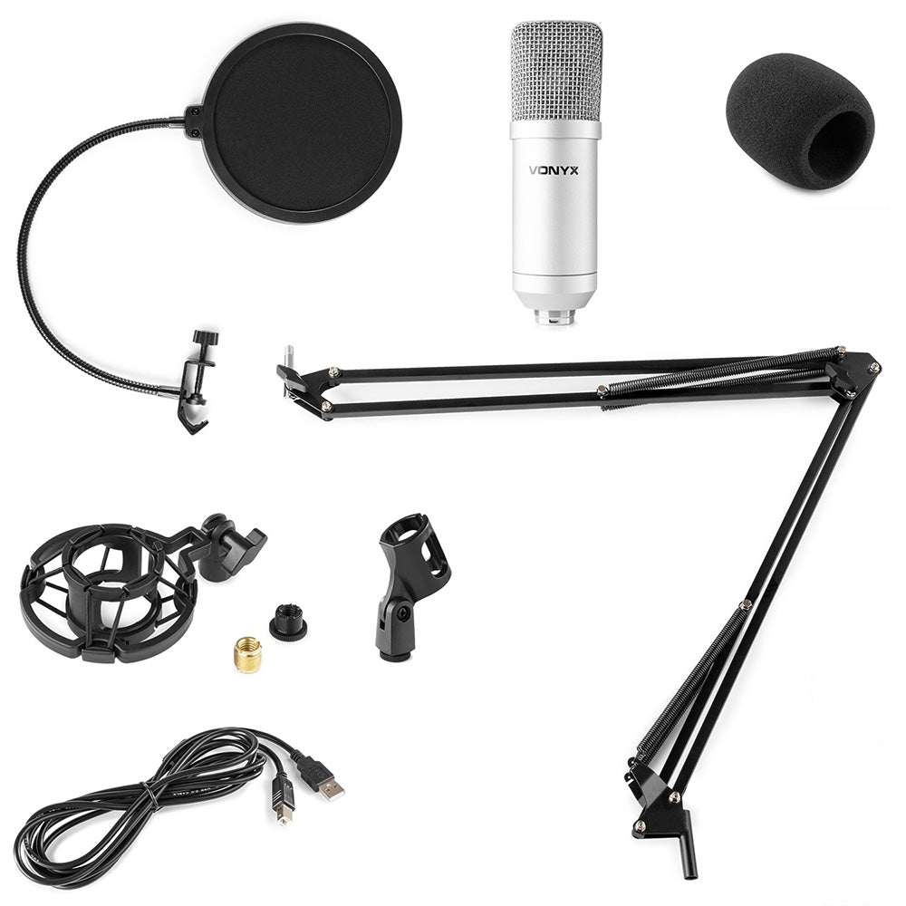 Vonyx CMS300S USB Studio Microphone Set Silver