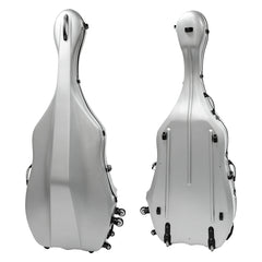 HQ Polycarbonate Double Bass Case - Brushed Silver 3/4 14.5kg