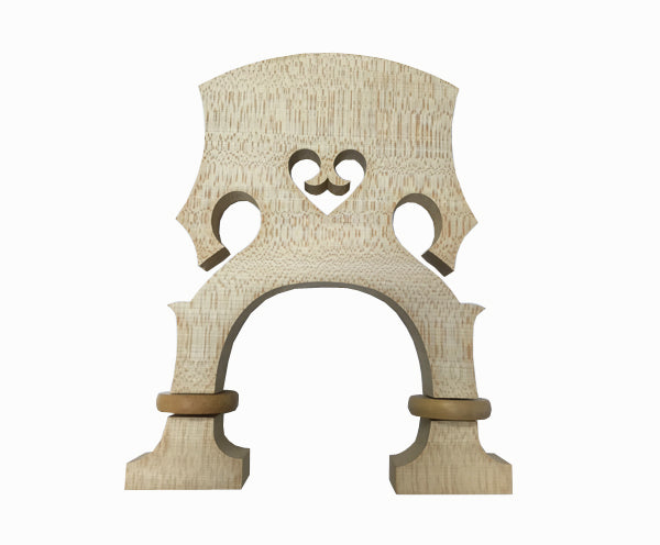 Double Bass Bridge w/Adj Wheels-Boxwood
