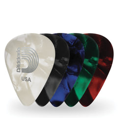 D'Addario Assorted Pearl Celluloid Guitar Picks, 25 pack, Light