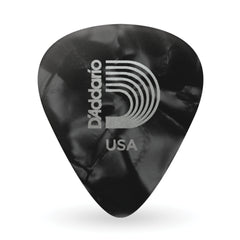 D'Addario Black Pearl Celluloid Guitar Picks, 25 pack, Extra Heavy