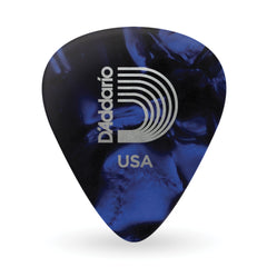 D'Addario Blue Pearl Celluloid Guitar Picks, 25 pack, Extra Heavy