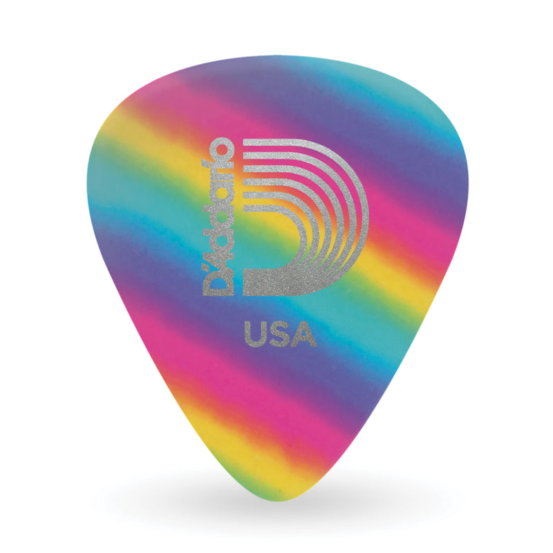 D'Addario Rainbow Celluloid Guitar Picks 25 pack, Light