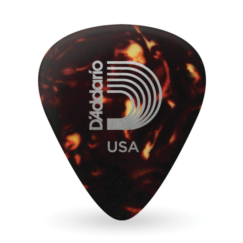 D'Addario Shell-Color Celluloid Guitar Picks, 25 pack, Medium