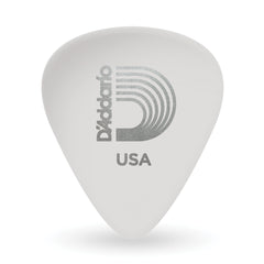 D'Addario White-Color Celluloid Guitar Picks, 25 pack, Light