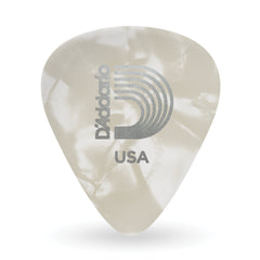 D'Addario White Pearl Celluloid Guitar Picks, 25 pack, Extra Heavy