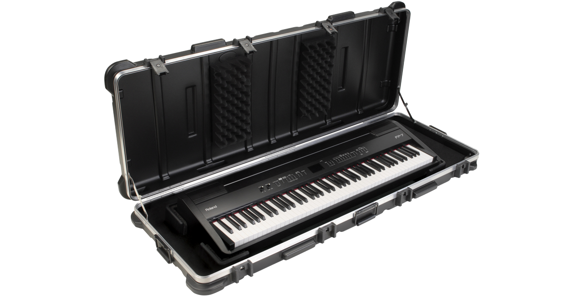 SKB 1SKB-5820W 88-Note Vacuum-formed Keyboard Case w/wheels TSA Locking trigger latch - 58.25