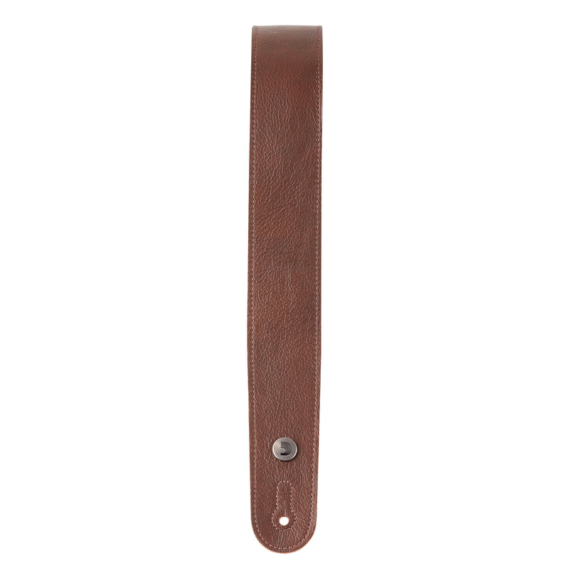 D'Addario Slim Garment Leather Guitar Strap, Brown