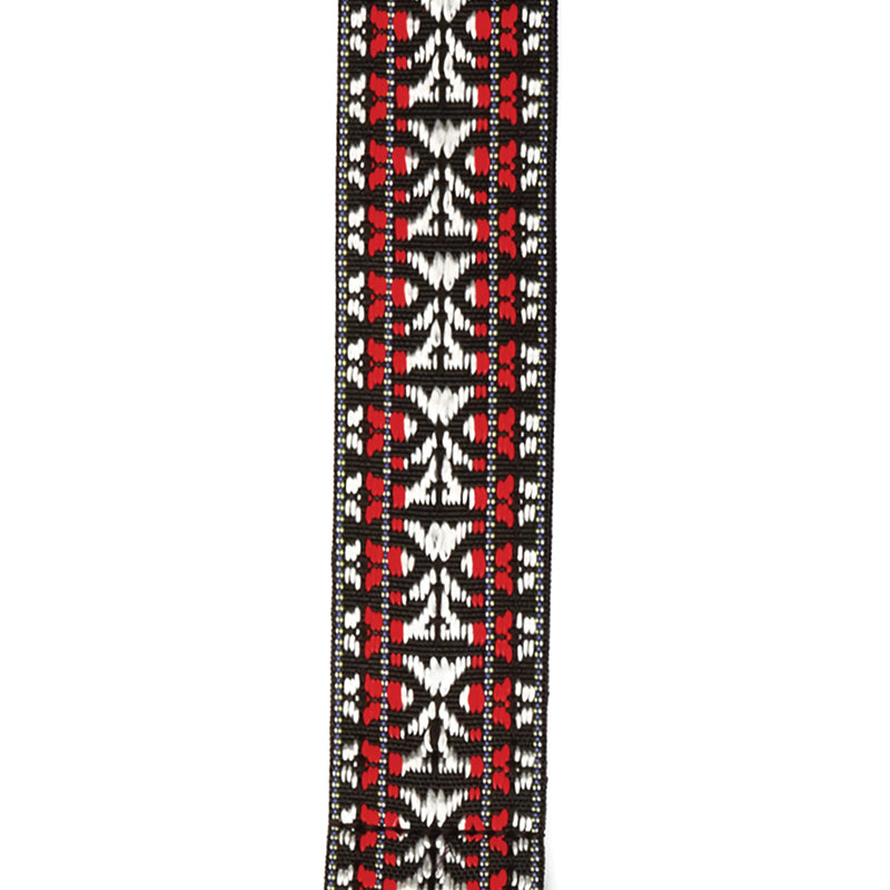 D'Addario Woven Banjo Strap, Hootenanny, Red and Silver