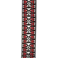 D'Addario Woven Banjo Strap, Hootenanny, Red and Silver