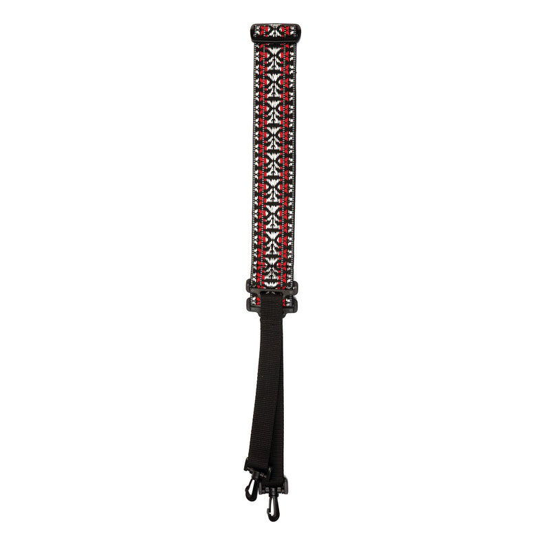 D'Addario Woven Banjo Strap, Hootenanny, Red and Silver