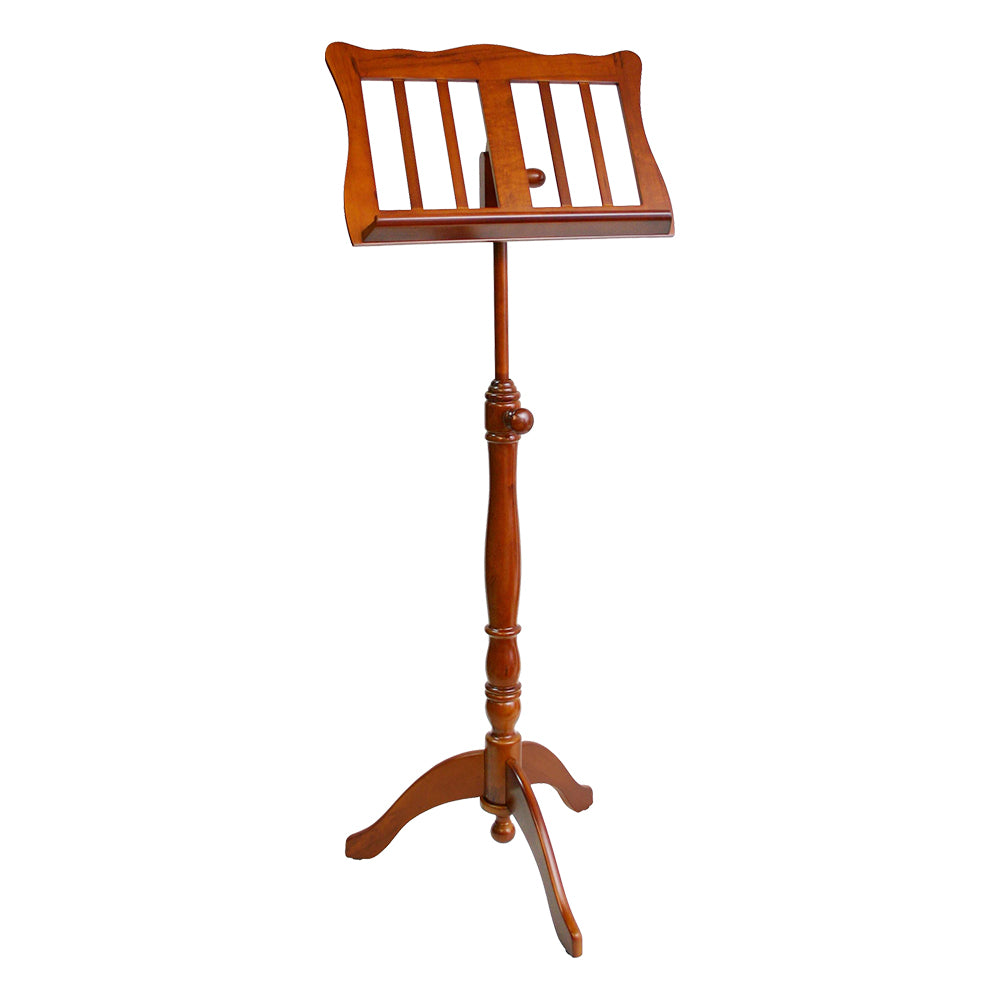 Music Stand – Wooden. Tripod Base Vertical Slats – Walnut