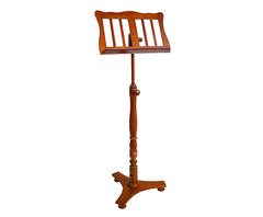 Music Stand - Wooden. Low Base Vertical Slats - Walnut