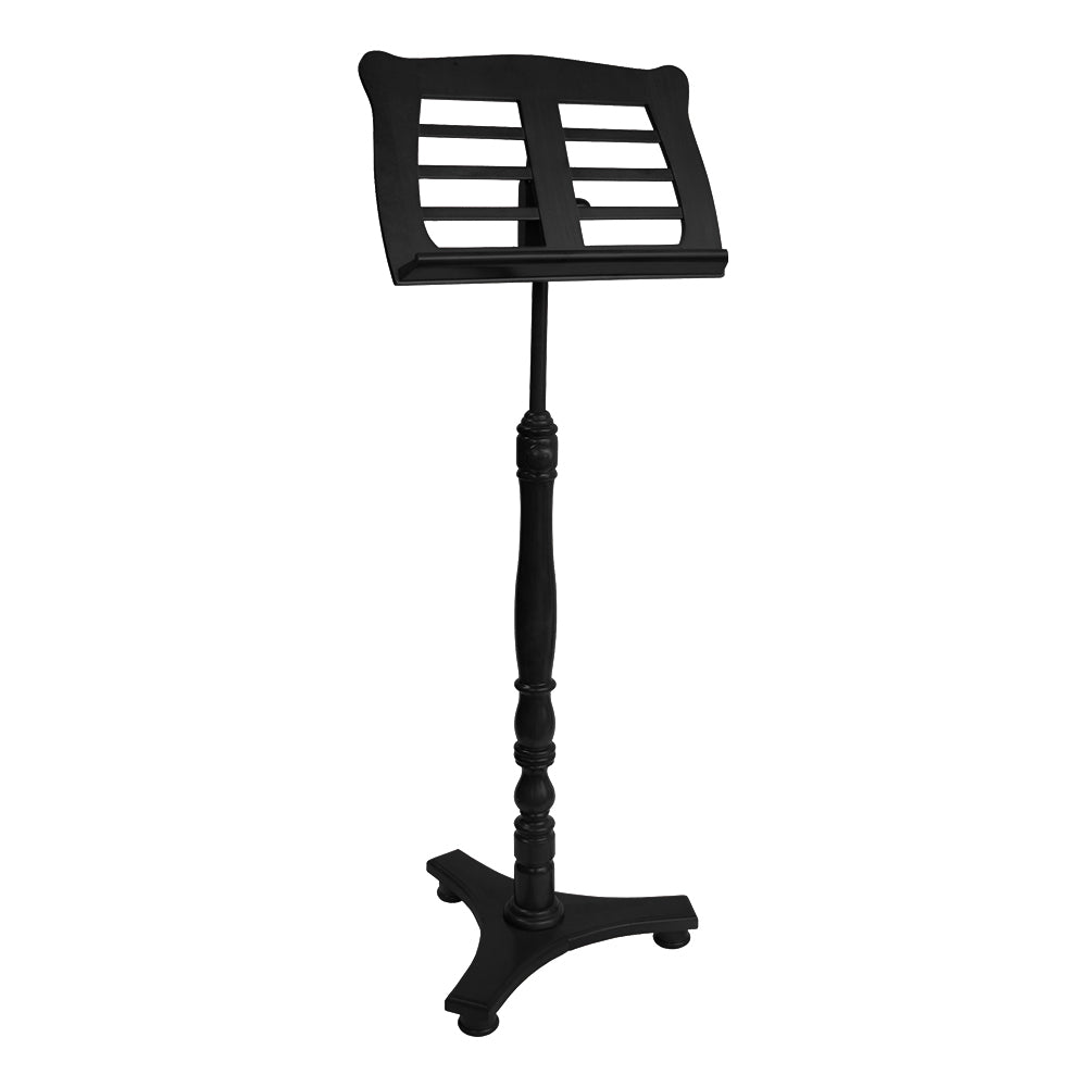 Music Stand – Wooden. Low Base Horizontal Slats – Black