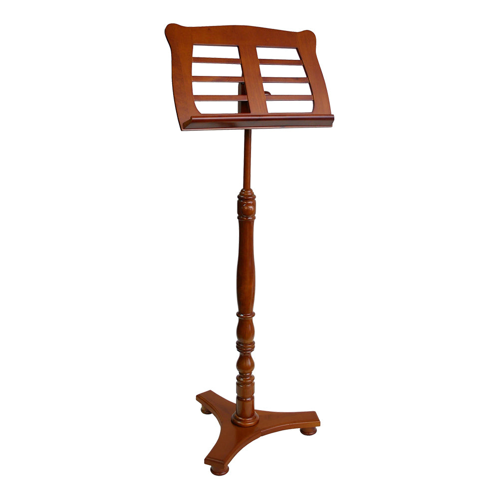 Music Stand – Wooden. Low Base Horizontal Slats – Walnut