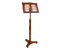 Music Stand - Wooden. Low Base Horizontal Slats - Walnut