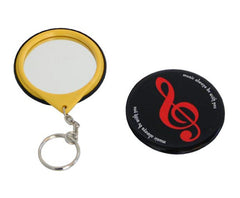 Key Ring Mirror-Black w/Red Clef