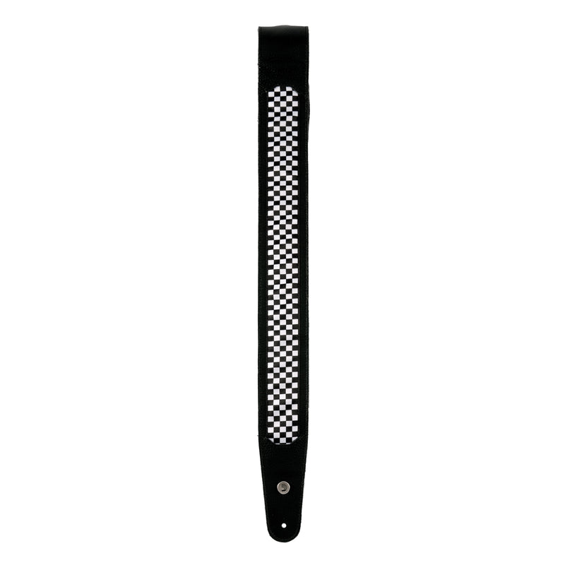 D'Addario Hybrid Leather Guitar Strap, Checkered