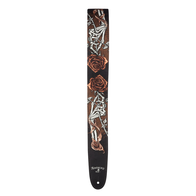 D'Addario Alchemy Leather Guitar Strap, Cryptorosa