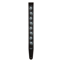D'Addario Alchemy Leather Guitar Strap, Skulls in Spades