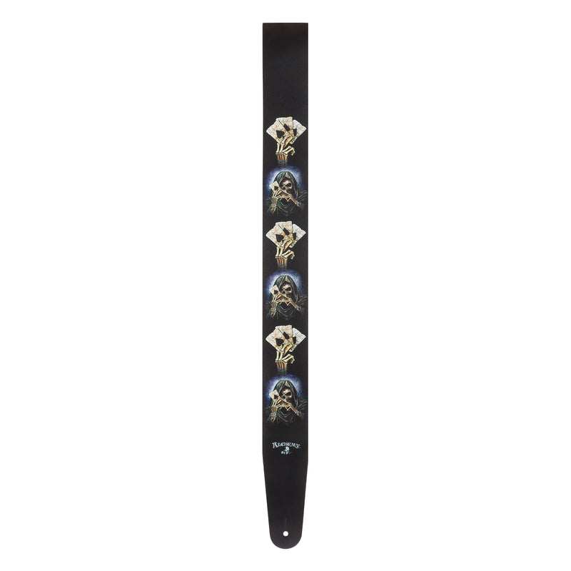 D'Addario Alchemy Leather Guitar Strap, Hand of Death