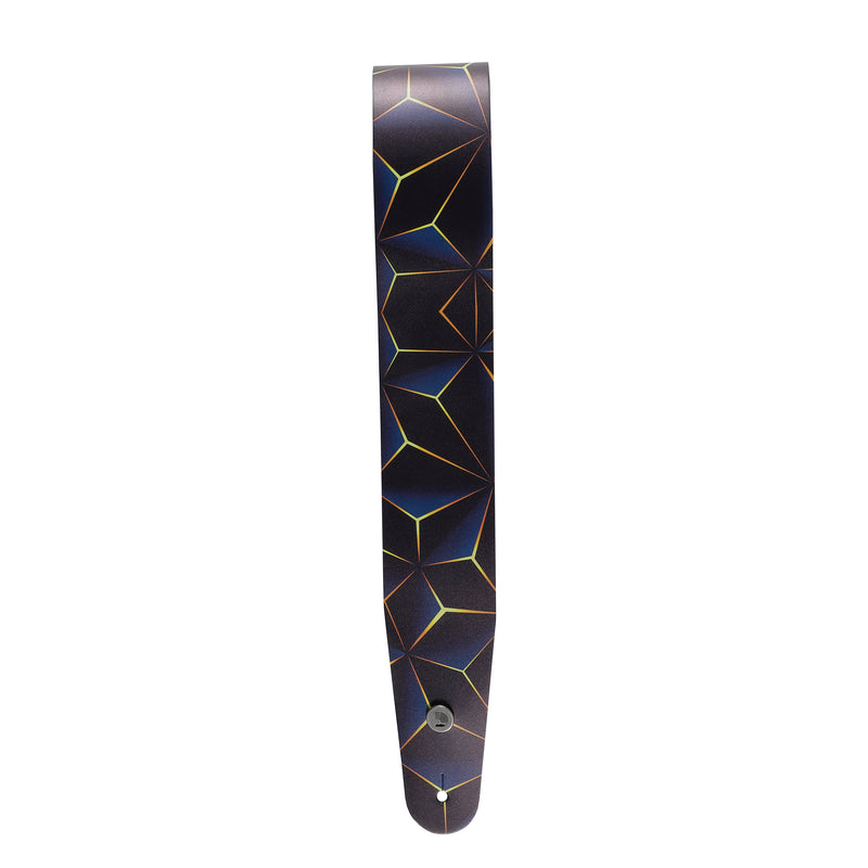 D'Addario Printed Leather Guitar Strap, Optic Art