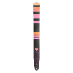 D'Addario Outrun Printed Leather Guitar Strap, Power Grid