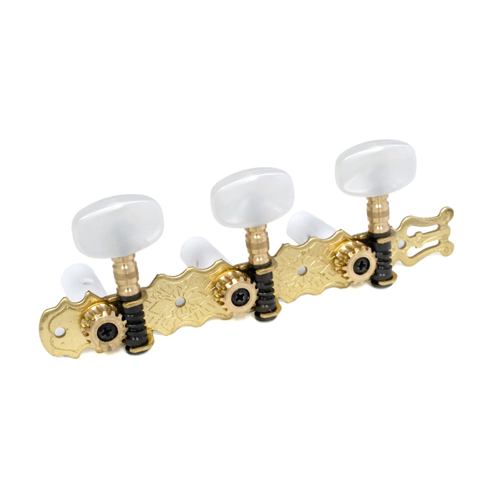 Van Gent Machine Heads 3/3 Classical on Lyre Plate – Brass